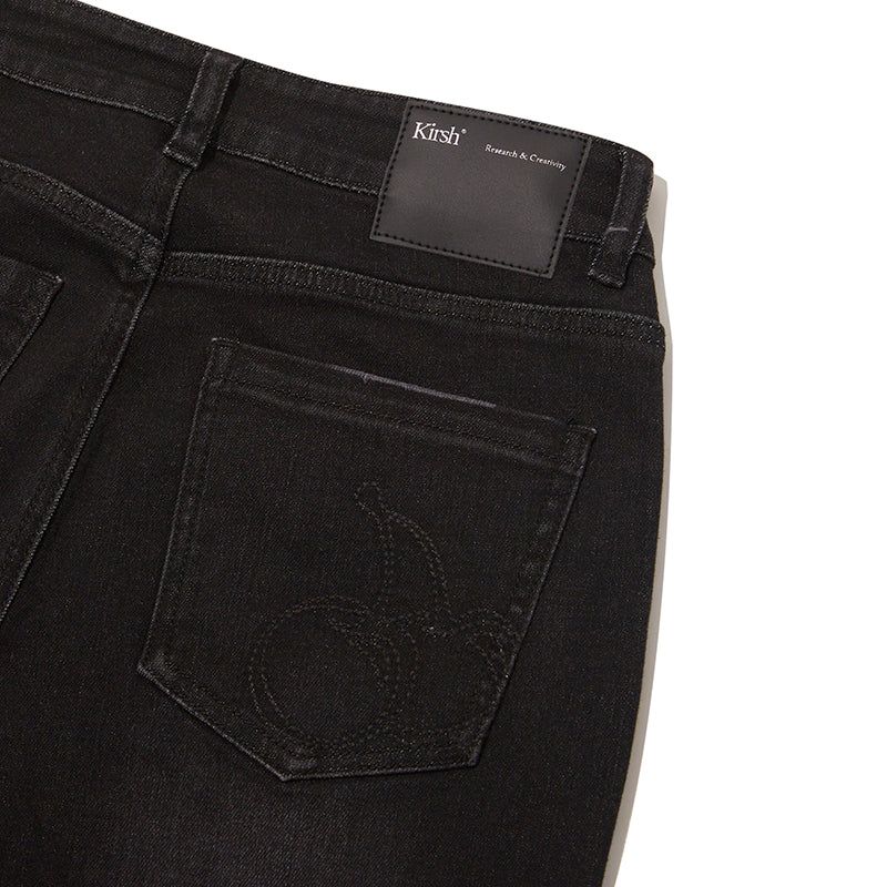 CHERRY SLIM-FIT DENIM PANTS [CHARCOAL]