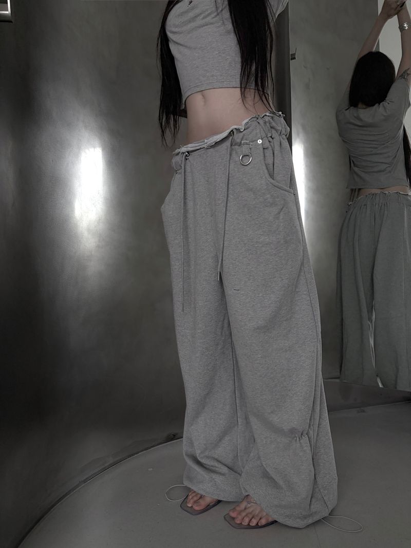 low-rise ring pants (2color)