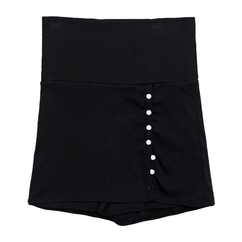Color Block Button Folding Skirt Pants (3 colors)