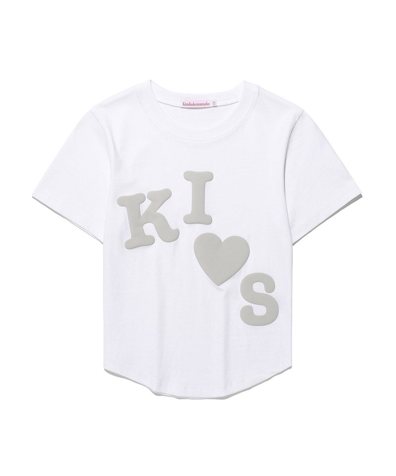 Kims Fresh Cotton Market(キムス フレッシュ コットン マーケット)の「メッシーキスロゴT White(トップス)」