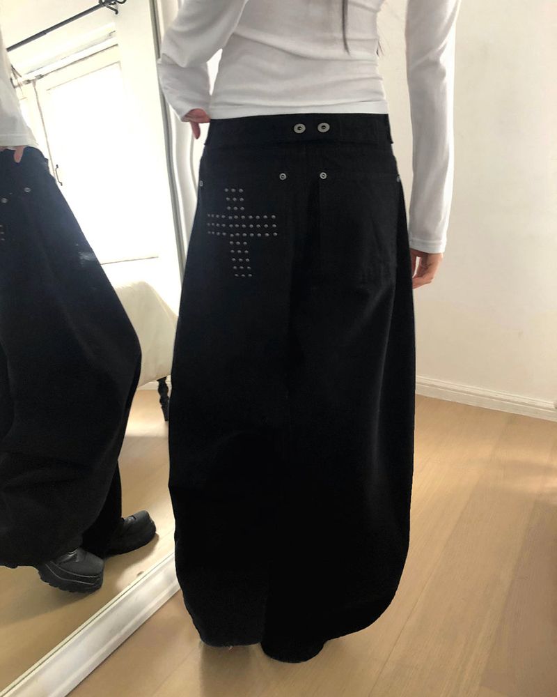Kumin cross stud balloon wide pants