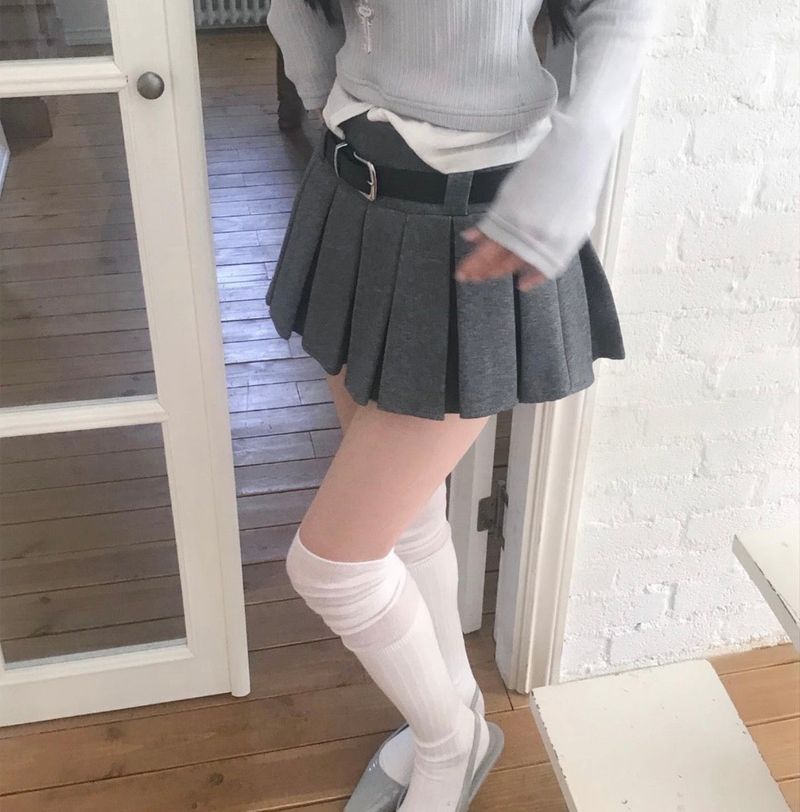 fair double pleats mini sk belt set