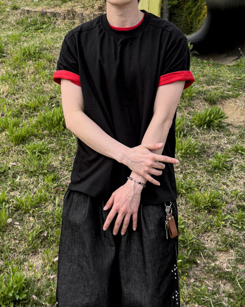 Nick Line Layered Short Sleeve T-Shirt