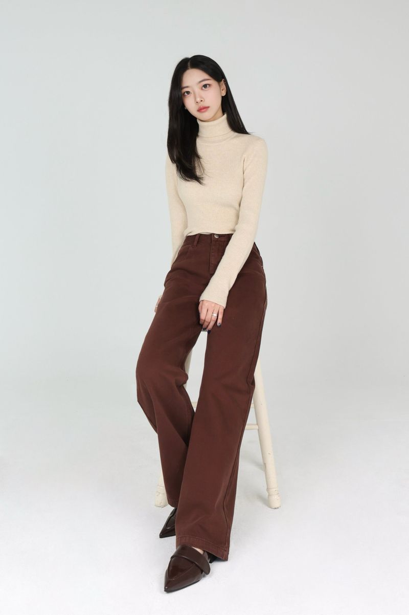 CLOUD FLEECE MAHOGANY COLOR DYEING STRAIGHT DENIM code 26029