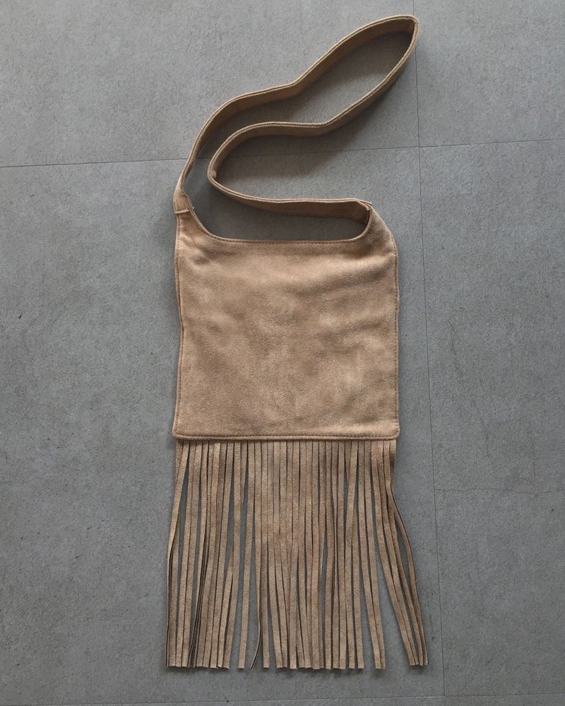 Suede Fringe Shoulder Bag (5color)
