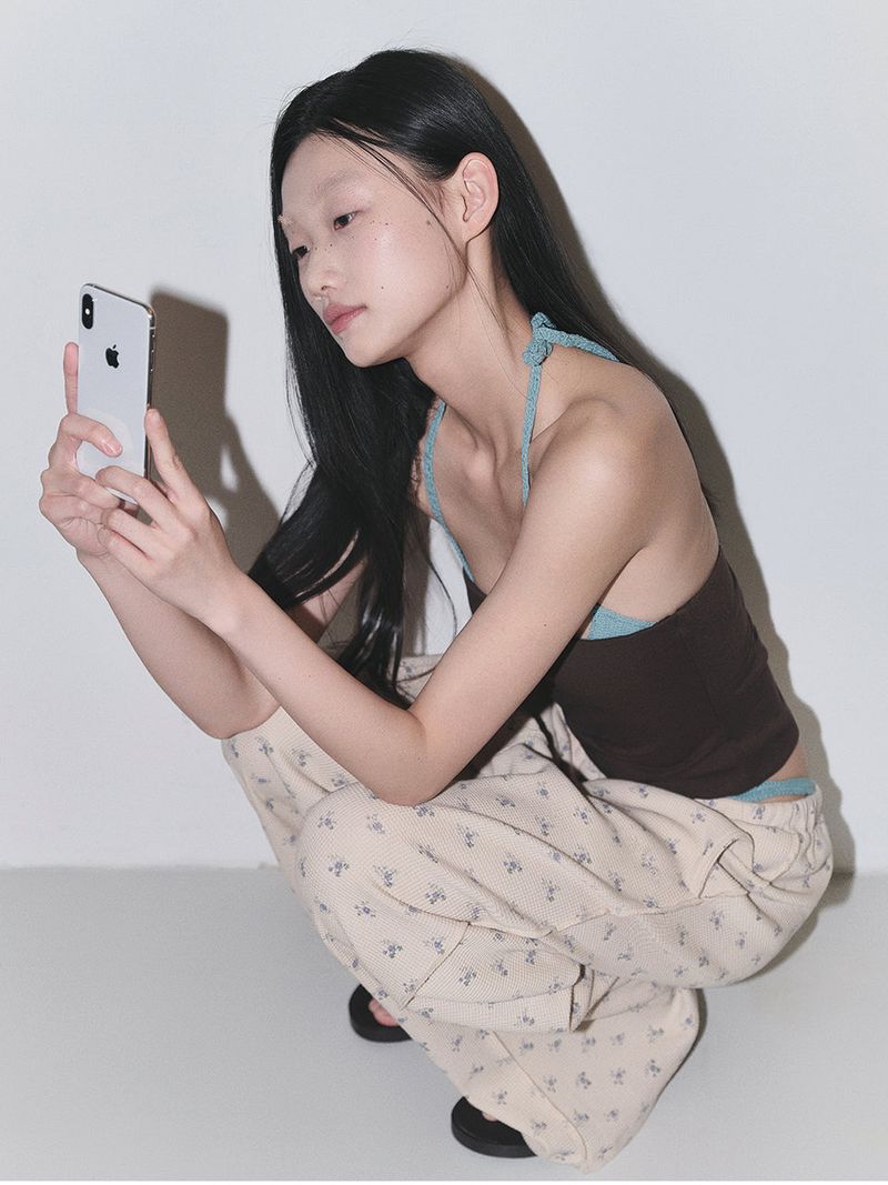 ORIGHH（オライ）の「フローラルパターンワッフルルーズフィットパンツ_ダスティベージュ（パンツ）」