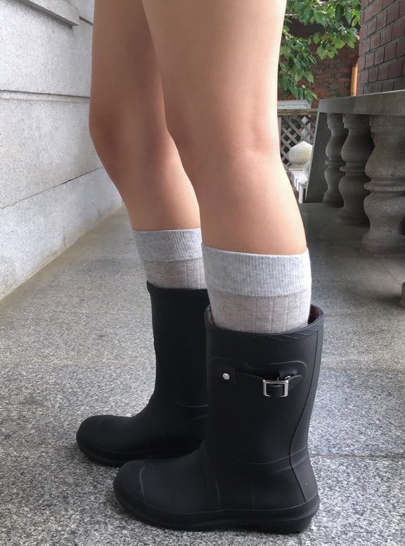 anyonemore（エニーワンモアー）の「Roller Buckle Round Check Midi Rain Boots（Shoes）」