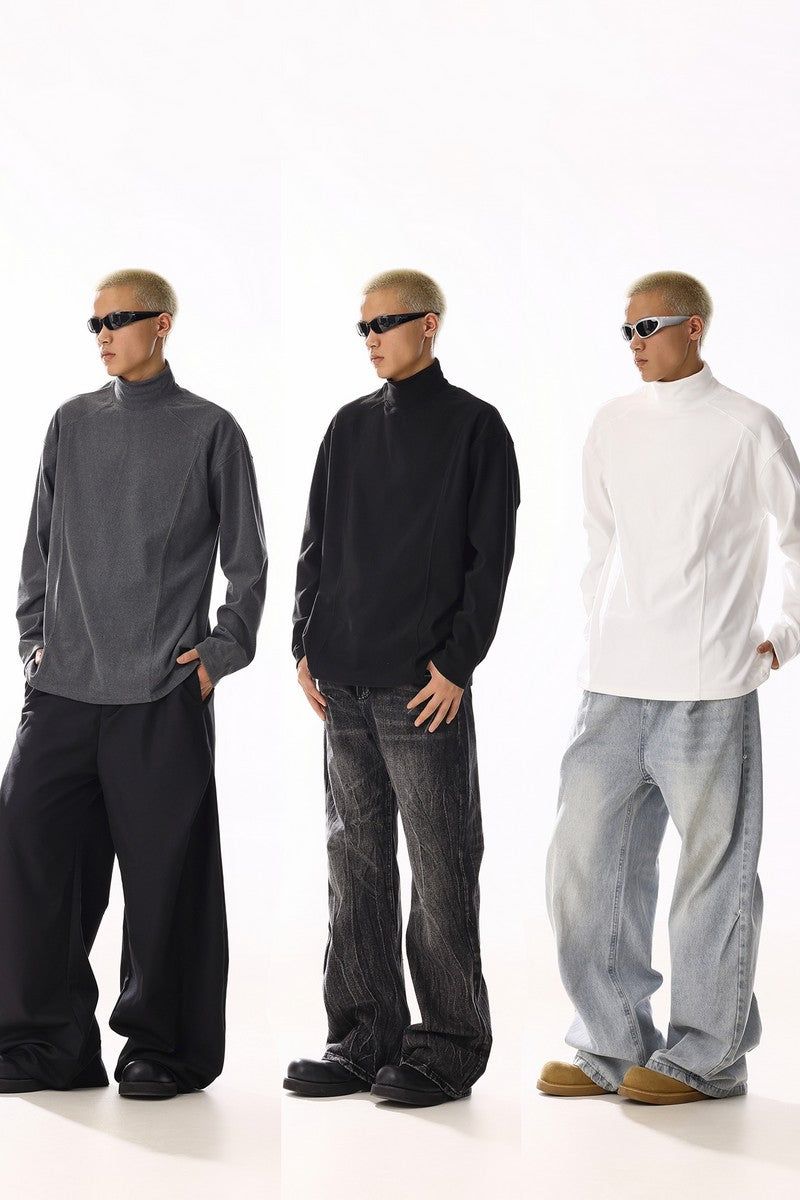 MBEXX（エムビーイーエックスエックス）の「Grey Mock Neck Fleece Tee（Tops）」