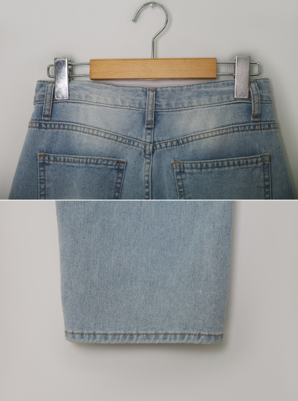 Vintage Washed Denim Wide Straight Pants