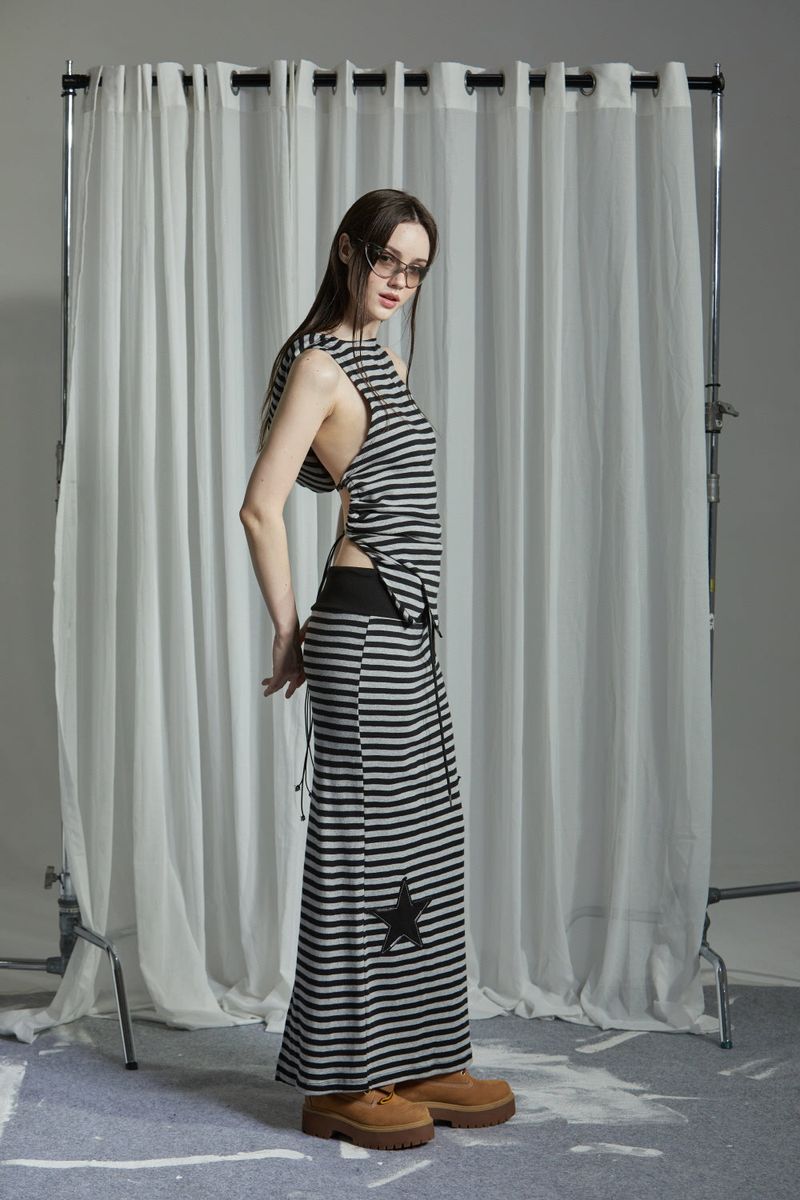 STRIPE LONG SKIRT