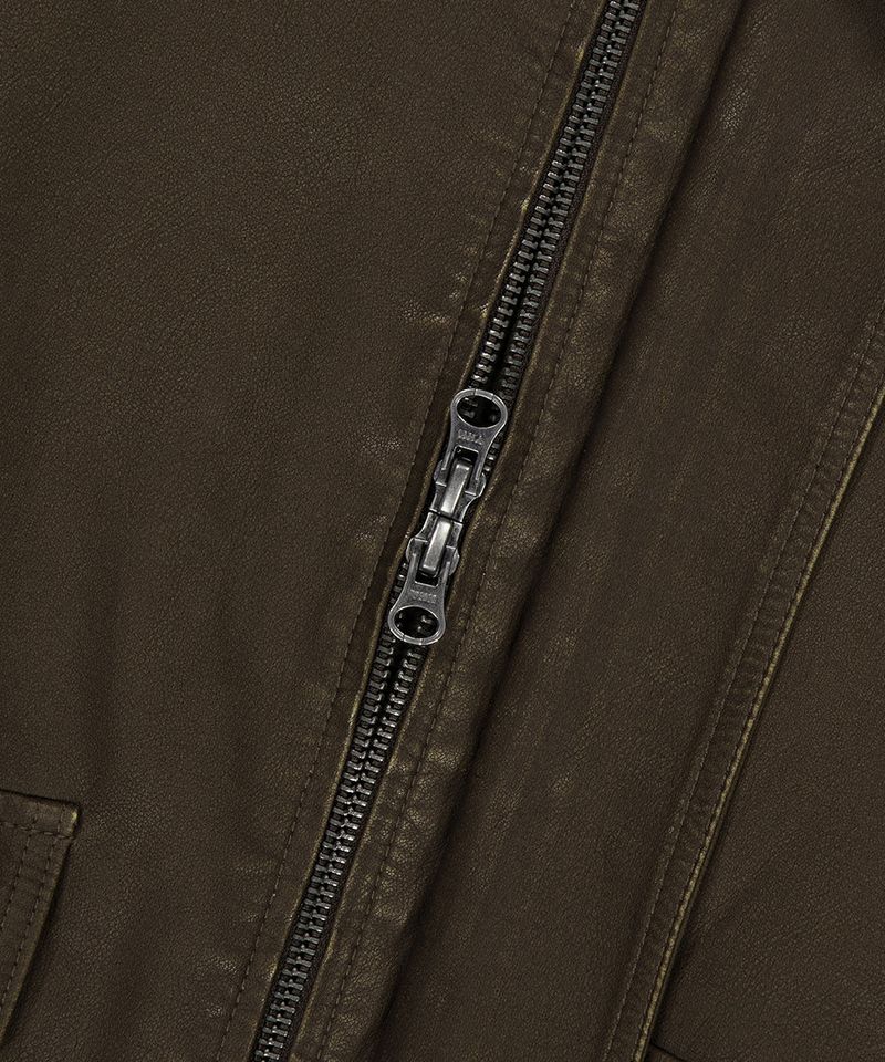 WASHED FAUX LEATHER BLOUSON