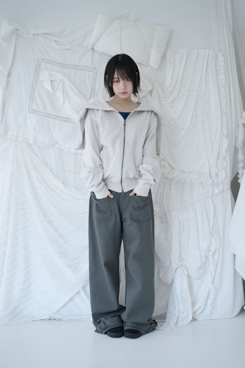 BELTED POCKET COTTON PT CHARCOAL