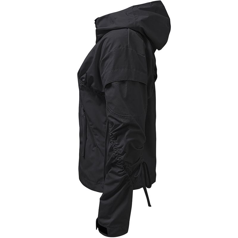 BIKER SHIRRING JACKET. CHARCOAL