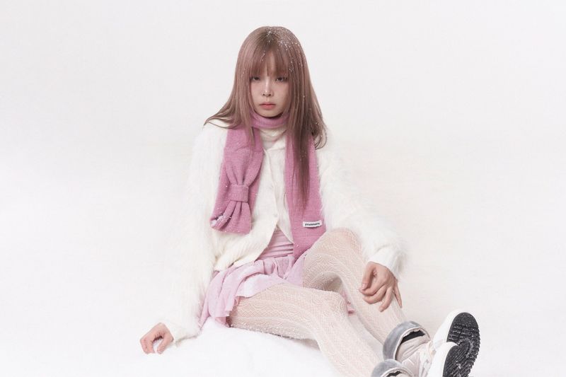 Mini ribbon muffler_pink
