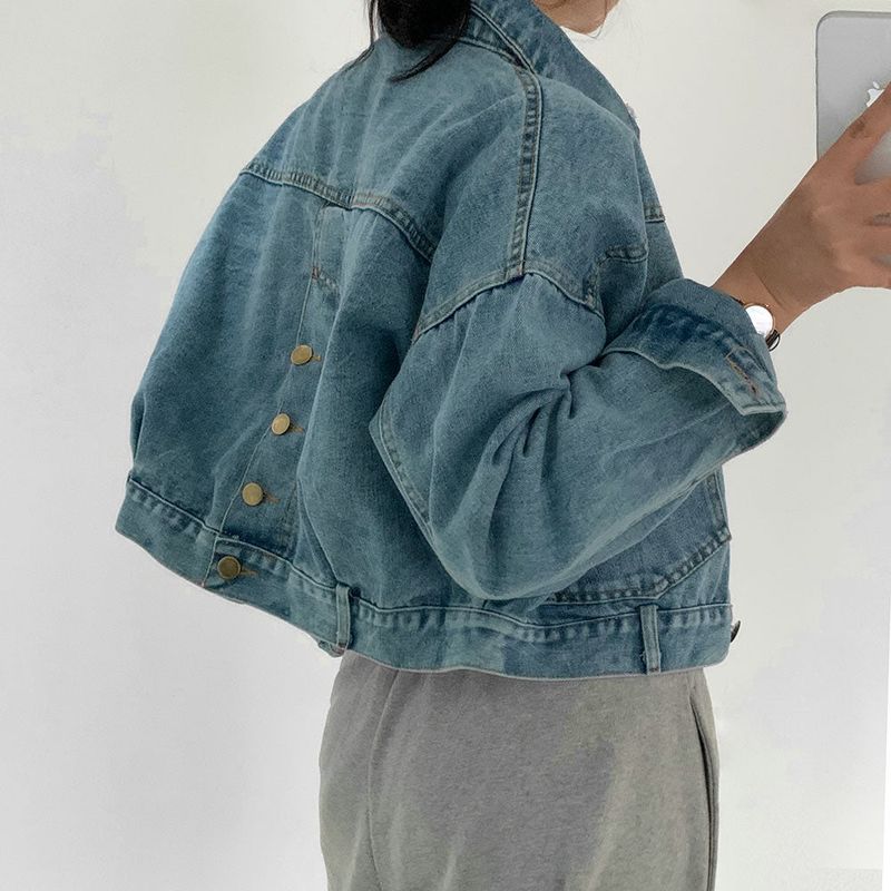 Front And Back Button Denim Jacket