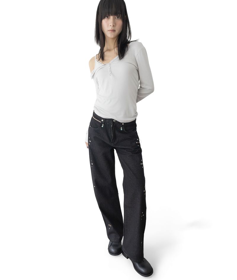 Mandy Studded Straight Pants