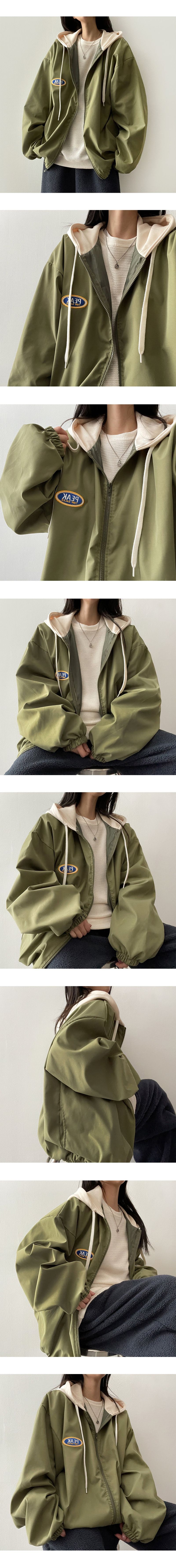 Peak Patch Coloring Hooded Jumper