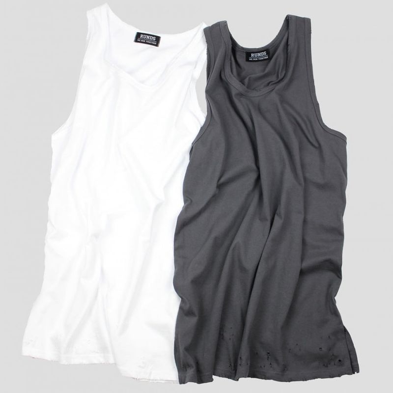 RUNDS(ランド)の「damage long layered sleeveless (3color)(Tops)」