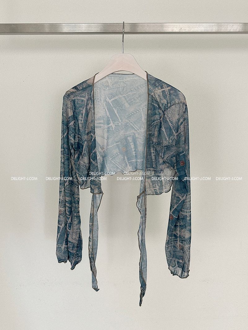 Denim 4PS Cover-Up Bikini Set