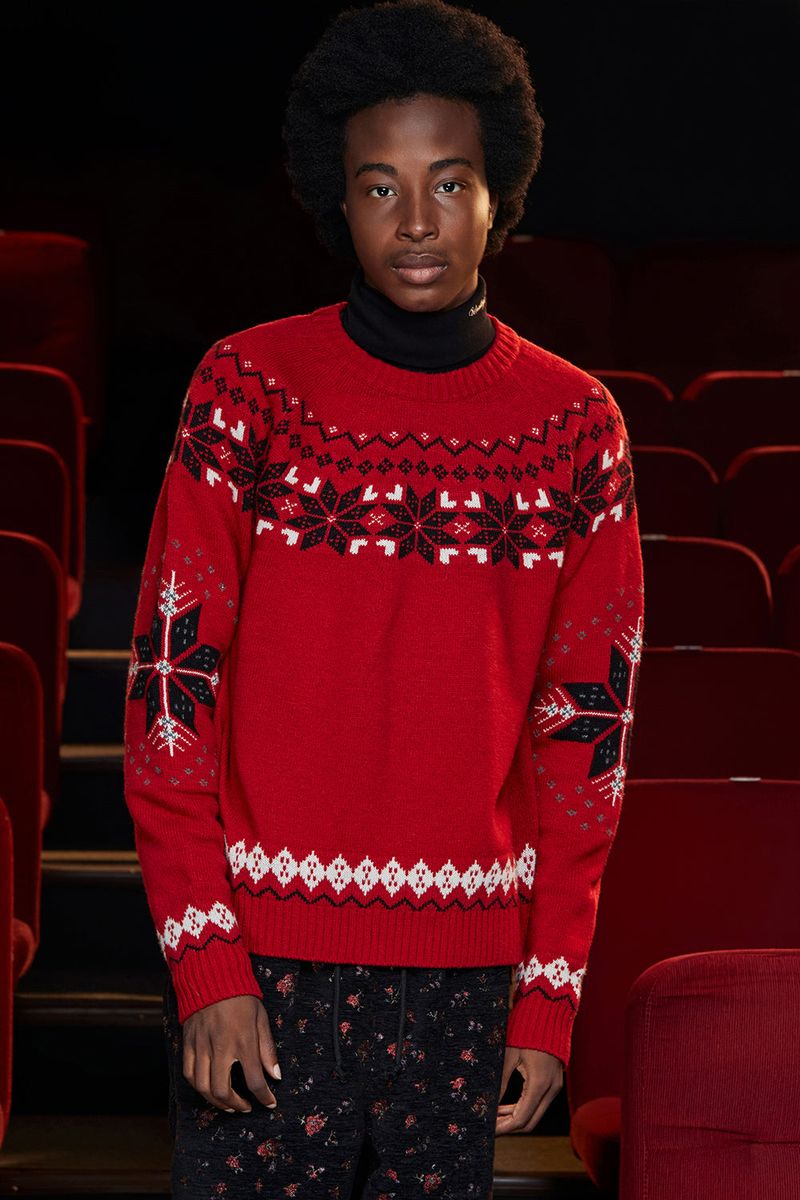 ARGYLE NORDIC KNIT / RED