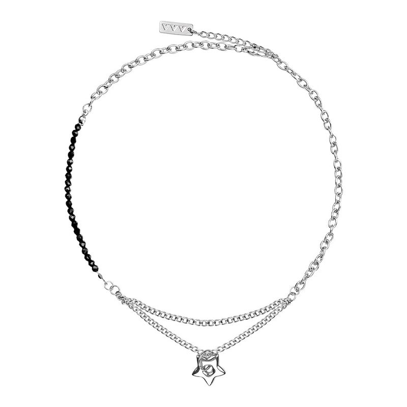Bold Star Mix Chain Surgical Necklace