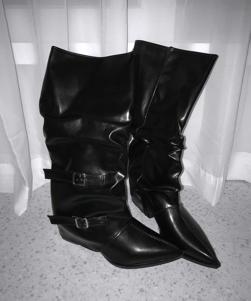 buckle shirring boots (3colors)