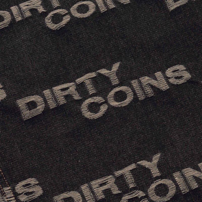 Frayed Logo Denim Jacket - Black