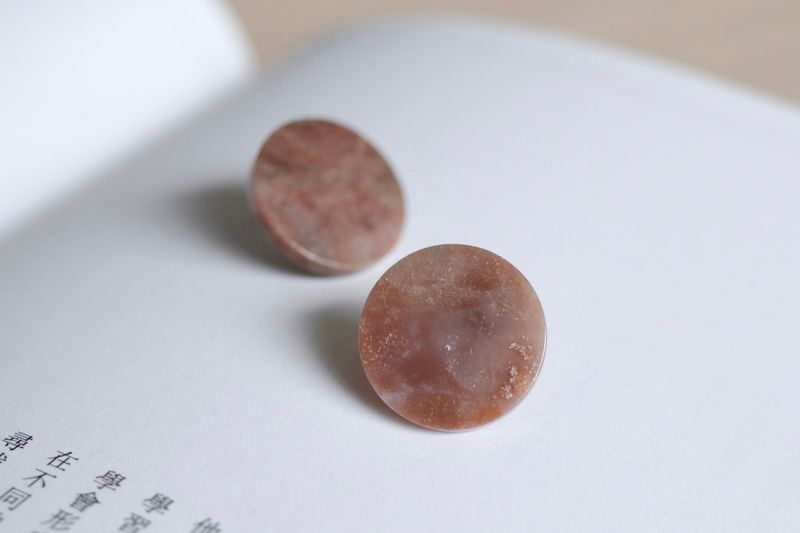 Garden Agate Circle Pierce handmade