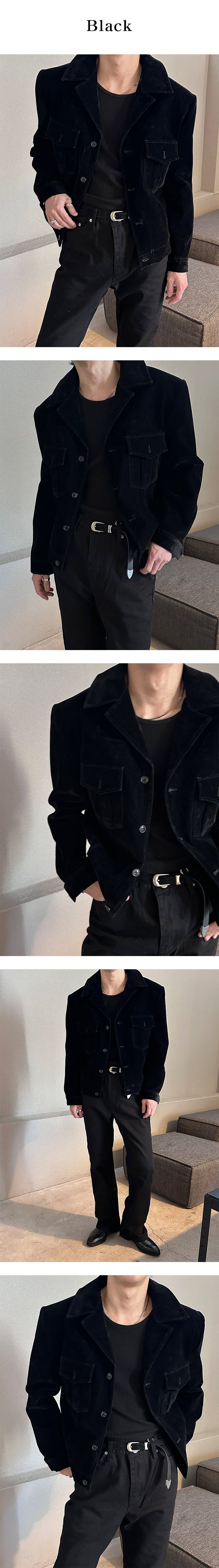 [F/W] Velvet two pocket denim jacket(2color)