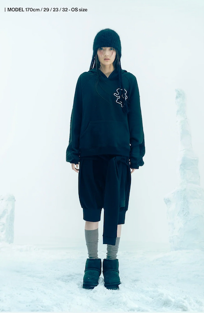Double Strap Angora Beanie / Black