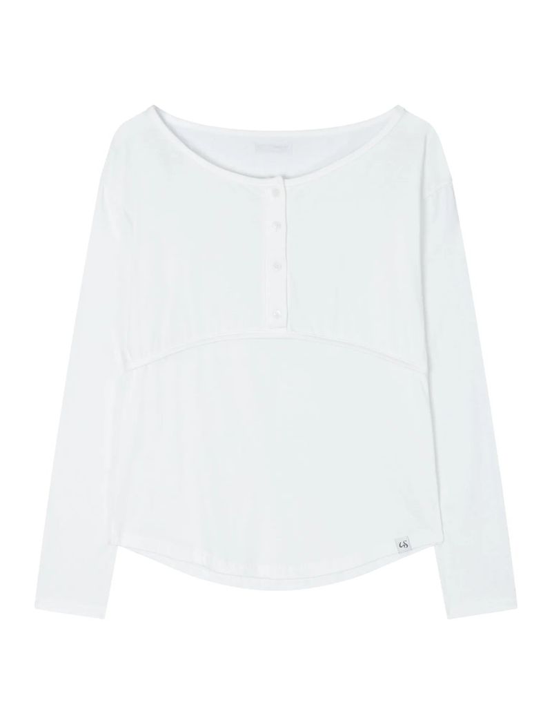 PLACKET RIBBED T-SHIRT(WHITE)