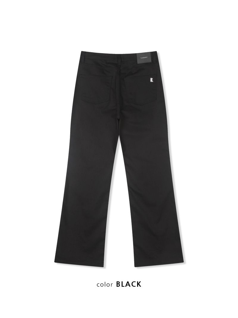 Semi flare cotton pants(Black)