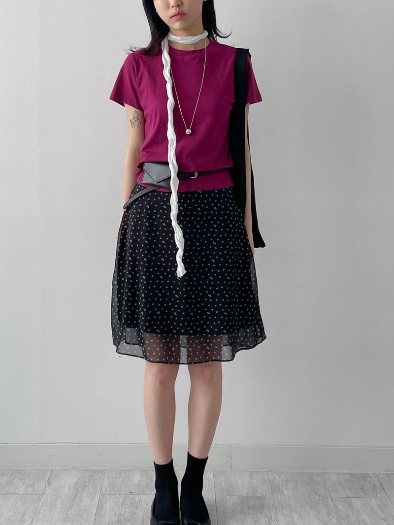 INCHANT ME（インチャントミー）の「Melo Flower Chiffon Midi Skirt（Skirts）」
