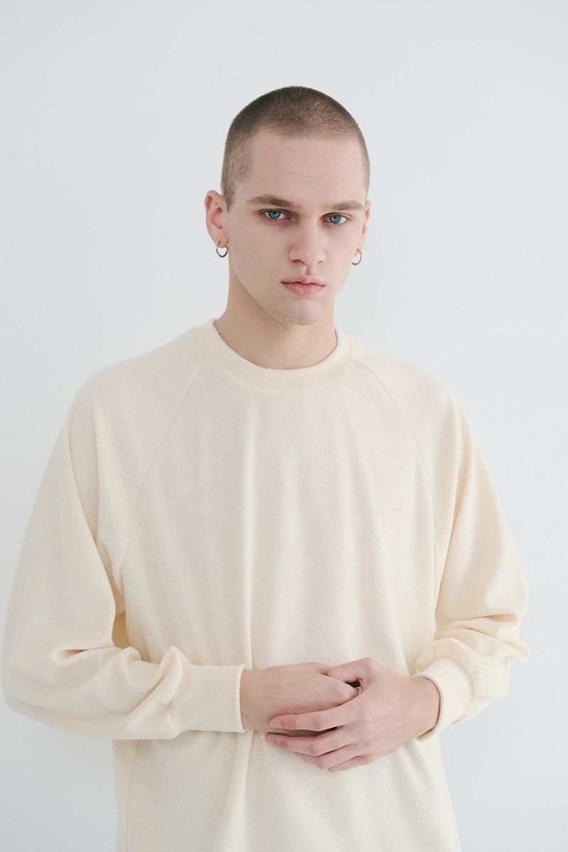 BSRABBIT(ビエスラビット)の「BSR2223FWPO087 CLASSIC LOGO TERRY LONG SLEEVE CREAM(Tops)」