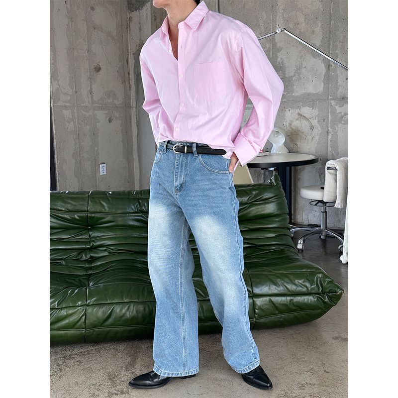 [Unisex] Basic semi wide denim pants(4color)