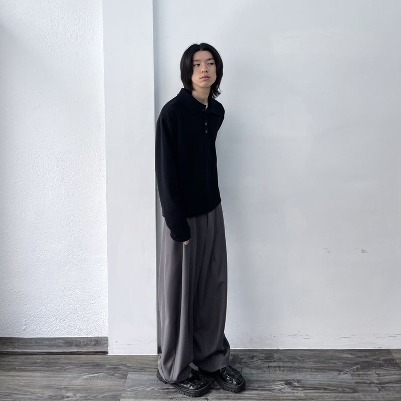 2-Way Stand Collar Long Sleeve