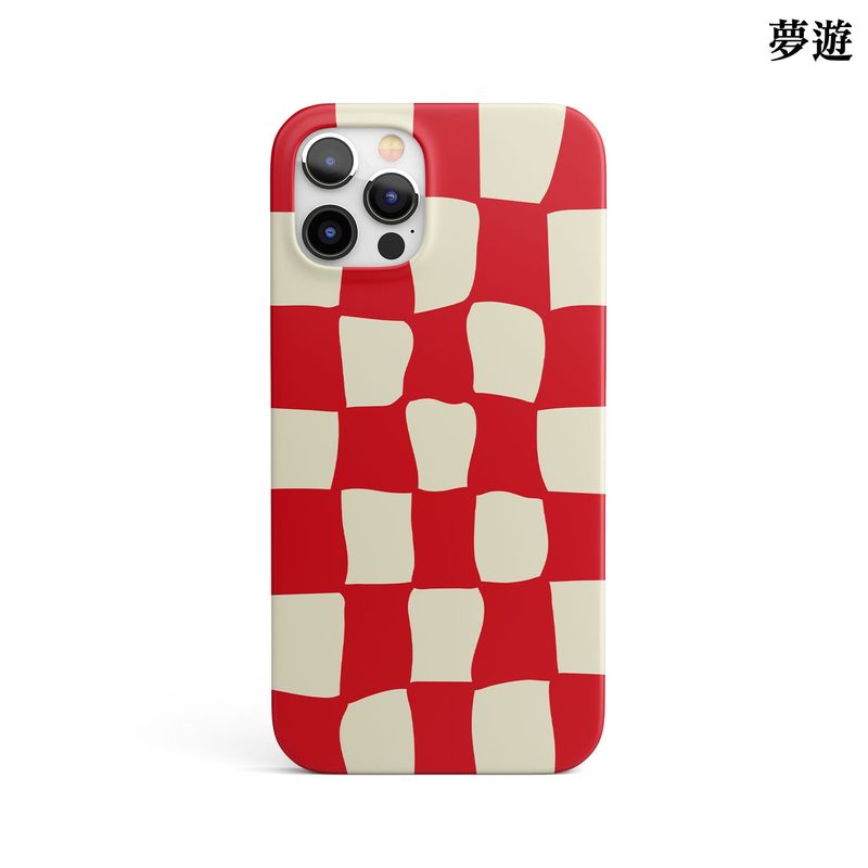 monguroom(モンユルーム)の「チェッカーボードグロッシーケース-tomatobeige(スマホグッズ/小物)」