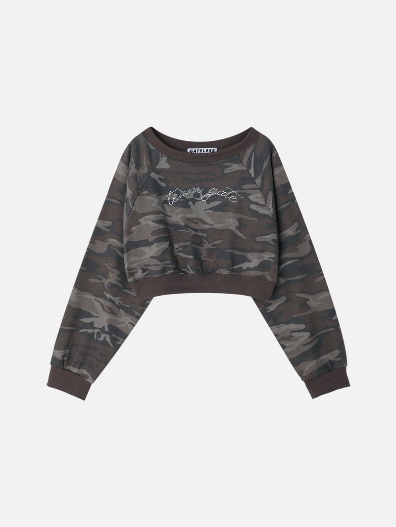CAMO ONE SHOULDER T-SHIRT