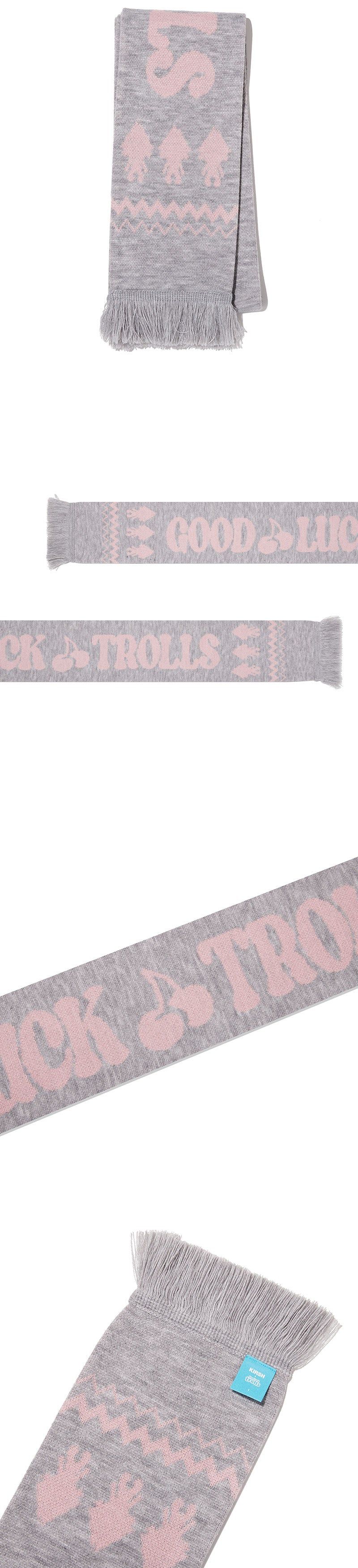 TROLLS JACQUARD KNIT MUFFLER - MELANGE GRAY