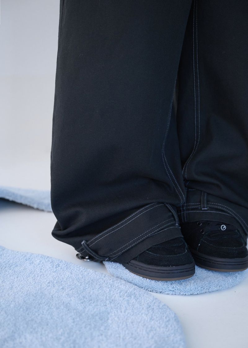 BELTED POCKET COTTON PT BLACK