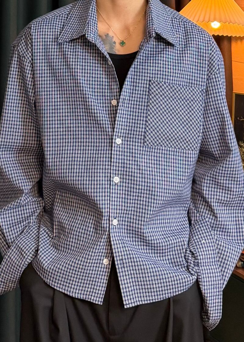 Cropped check shirt 2COLOR