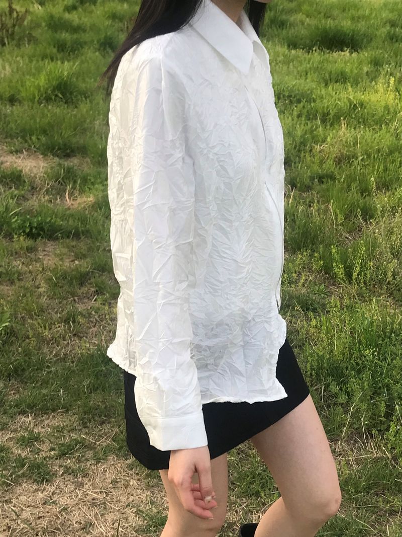 Crumpled 2-way jacket shirt
