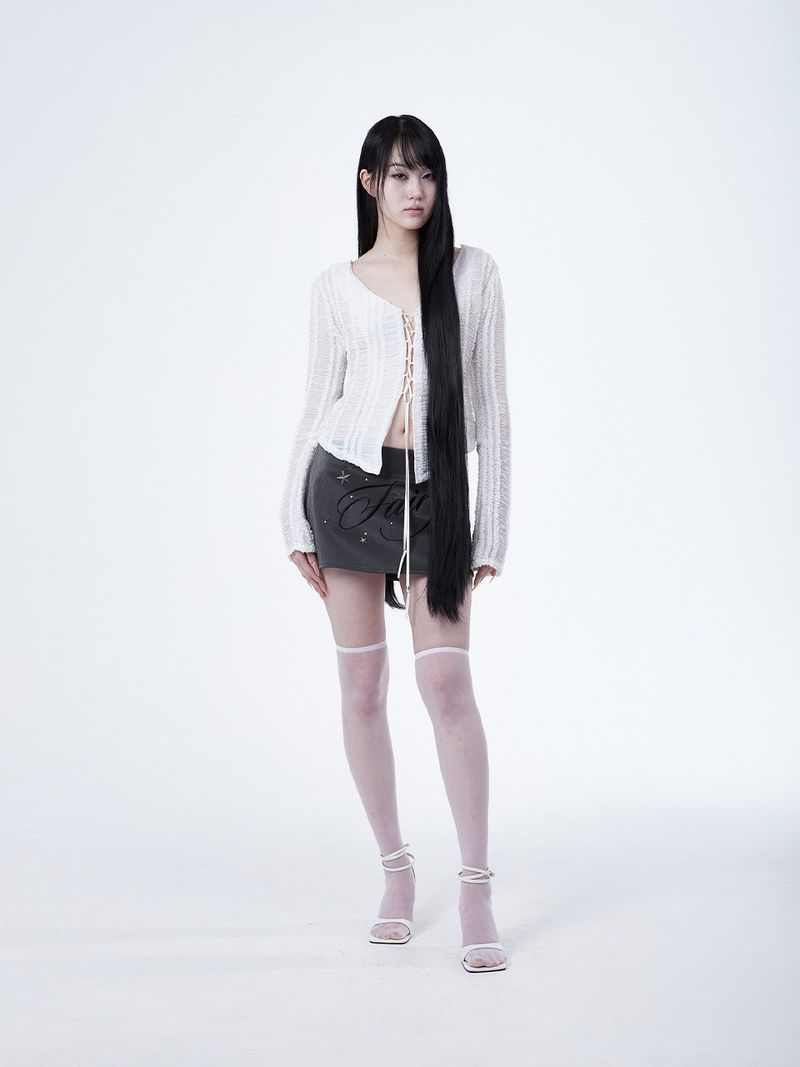 FAIRY STUD SKIRT[GRAY]