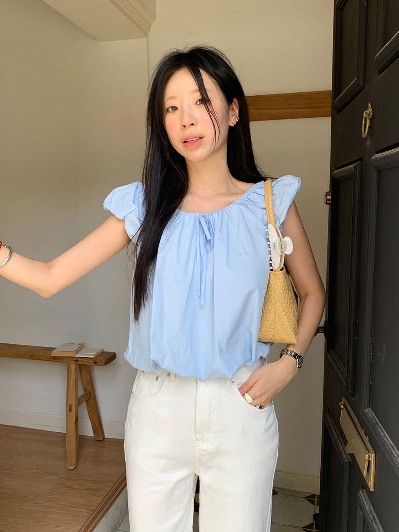 [MADE] Weare Ribbon Puff Blouse