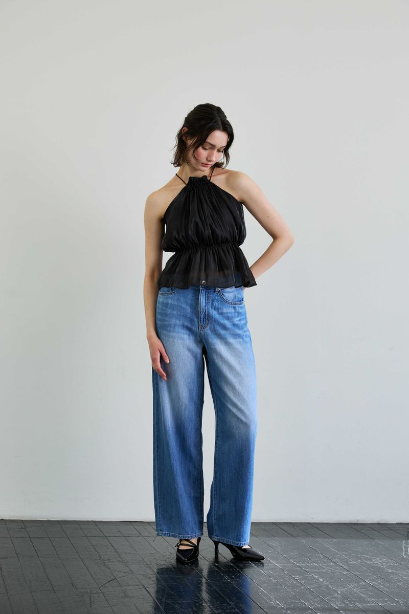 AZURE WIDE DENIM PANTS / BLUE