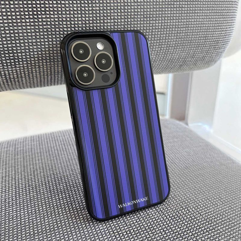 [Glass] Stripe case(purple)