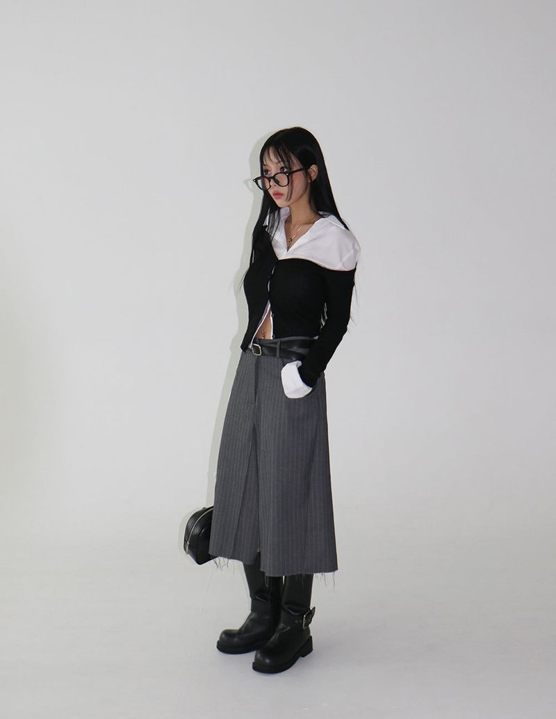Bermuda Stripe Midi Skirt