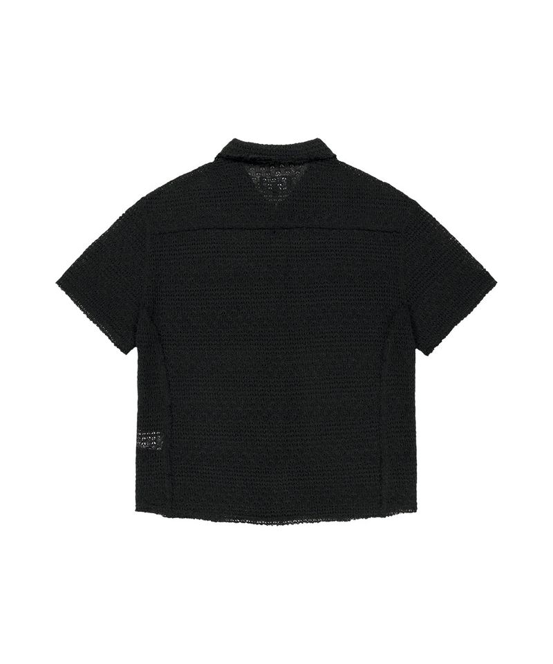 RAW CUT KNIT HALF SHIRT