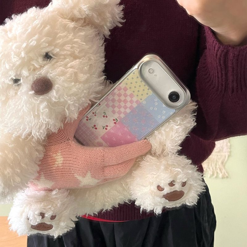 [MADE][Glass Silver Bumper Case]  Knit Patchwork Case ⋆ small patch