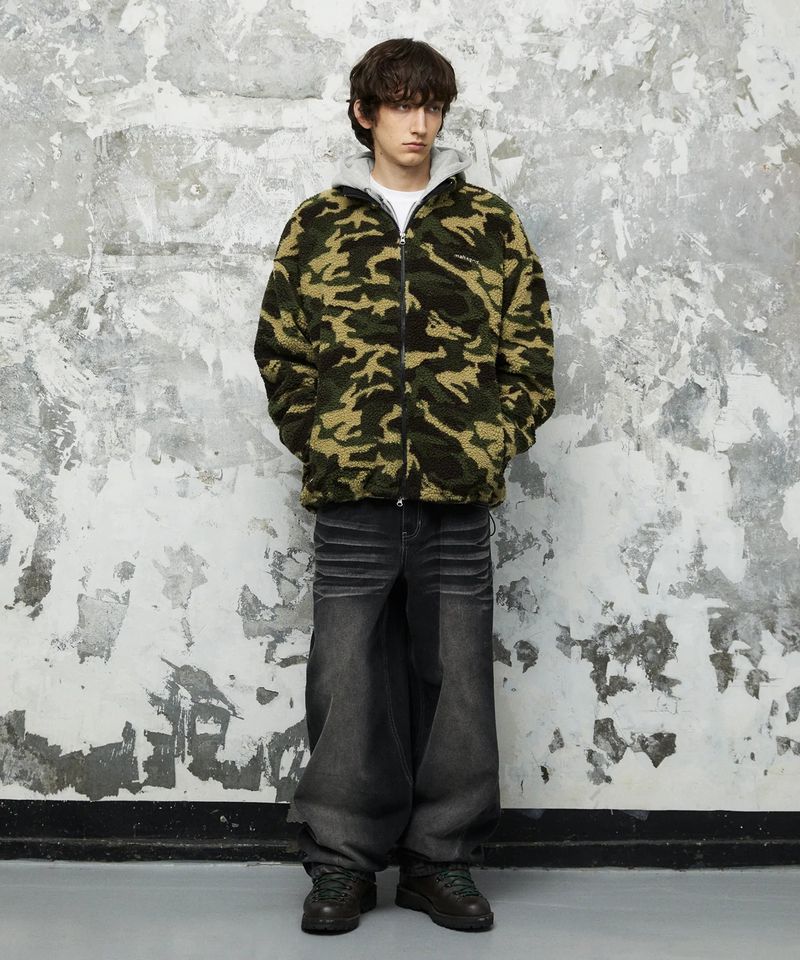 CAMO FLEECE JACKET_GREEN